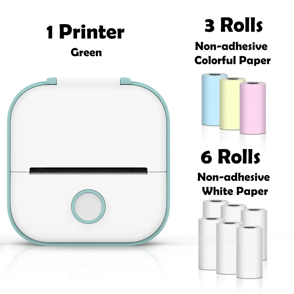 T02 Portable Mini Printer Thermal Pocket Printer Self-Adhesive Stickers Use for Diy,Journal Impresora Termica Portatil