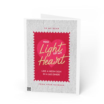 Romantic Greeting Card - "You Light Up My Heart"