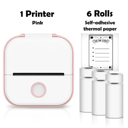 T02 Portable Mini Printer Thermal Pocket Printer Self-Adhesive Stickers Use for Diy,Journal Impresora Termica Portatil